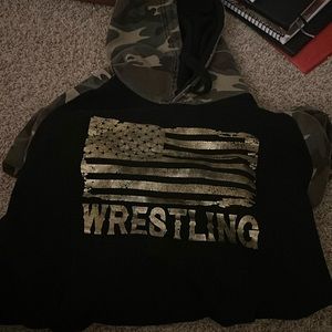 Army sleeve wrestling hoodie